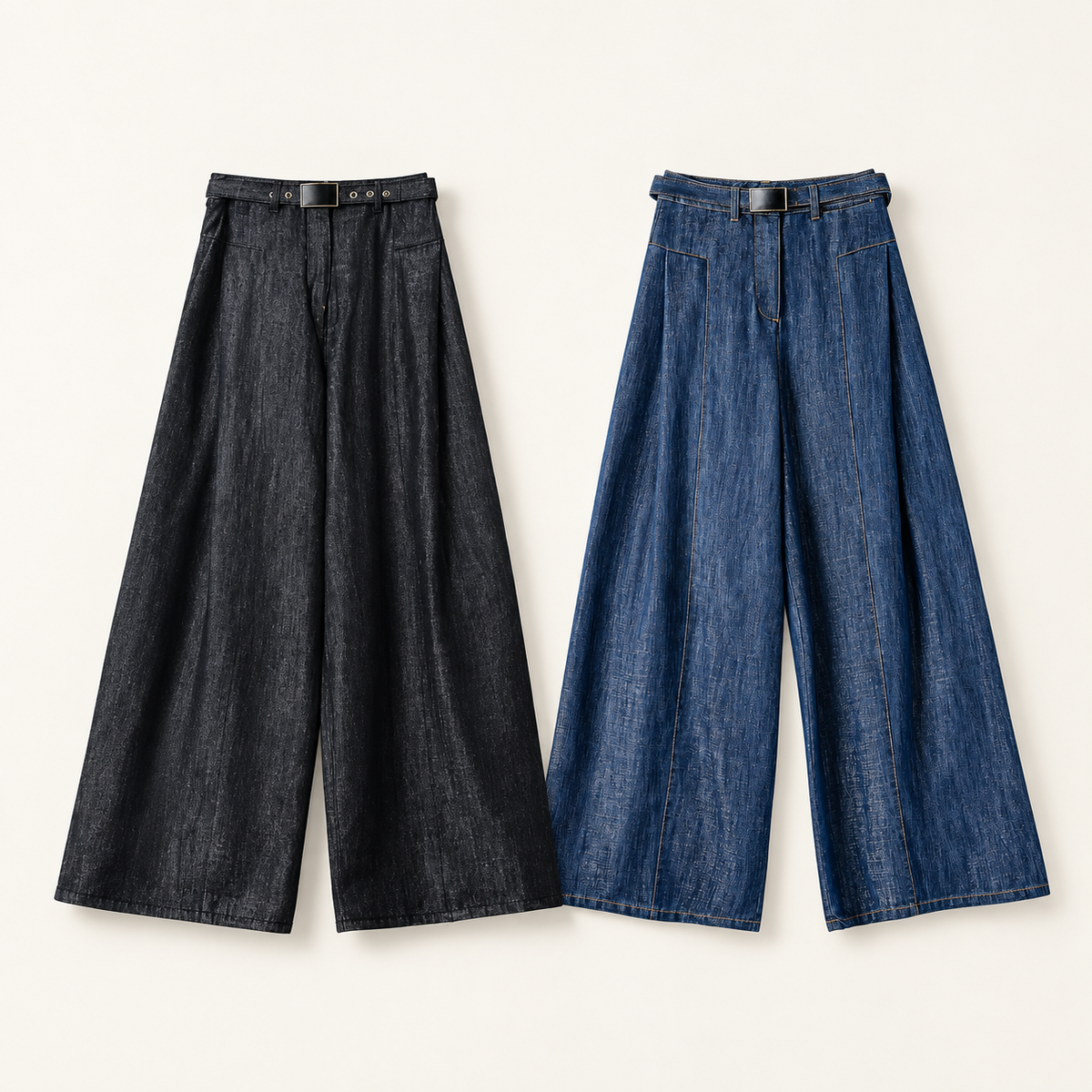 Women's Metallic Wide-Leg Jeans