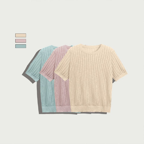 Women's Metallic Linen Knit Top