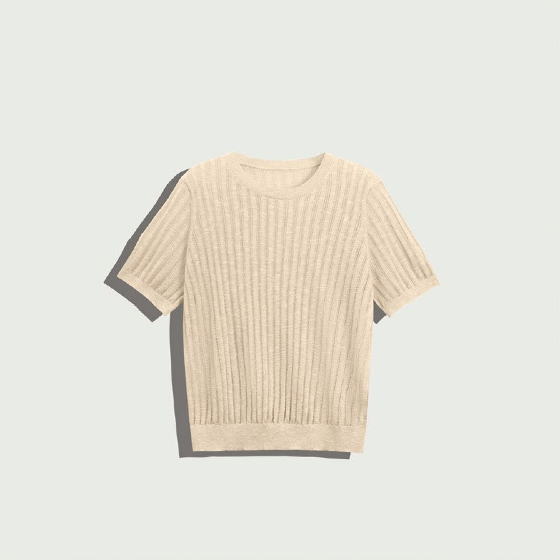 Women's Metallic Linen Knit Top