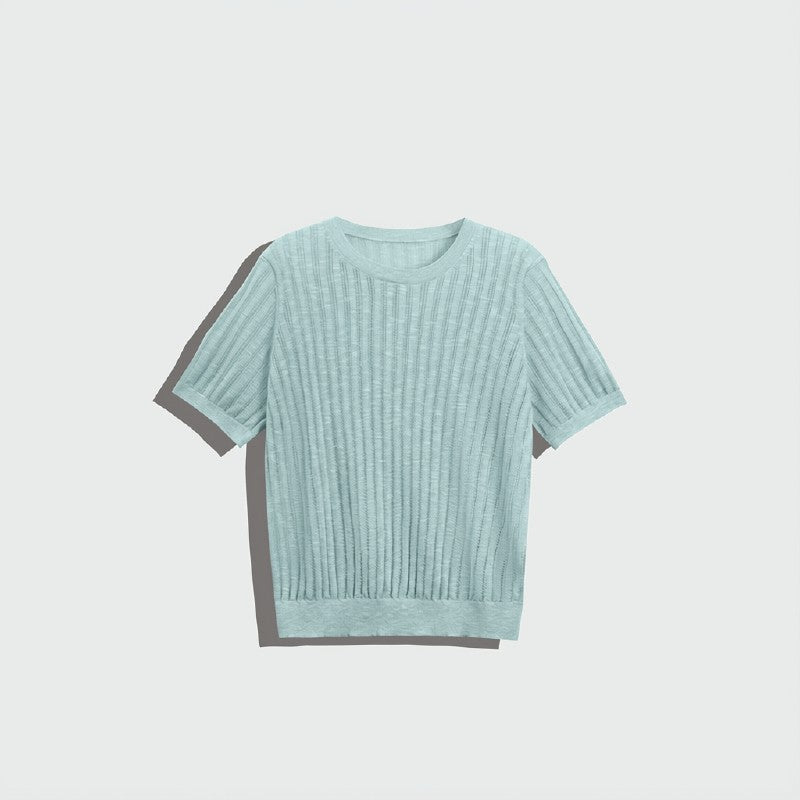 Women's Metallic Linen Knit Top