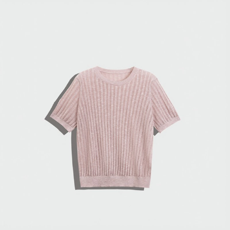 Women's Metallic Linen Knit Top