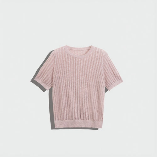 Women's Metallic Linen Knit Top