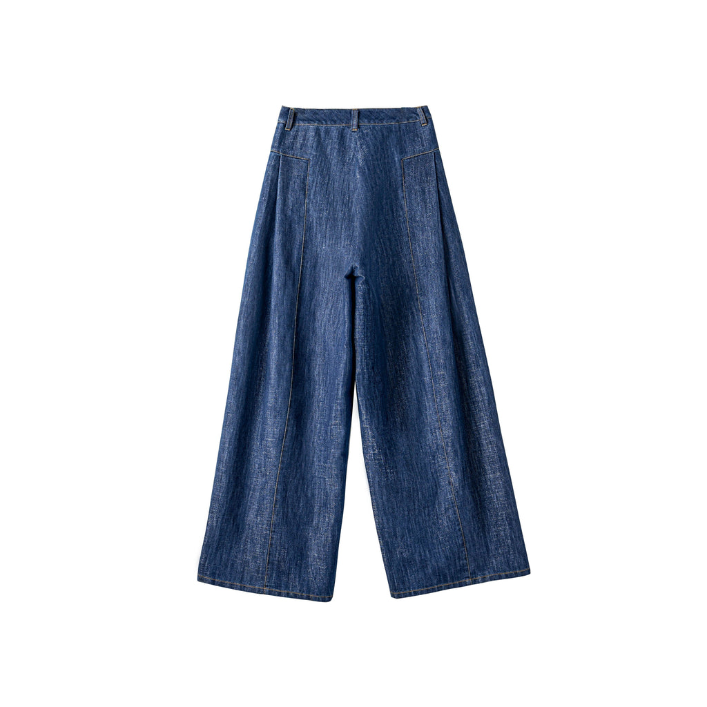 Women's Metallic Wide-Leg Jeans